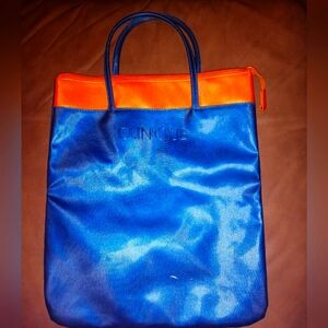 🐆 Clinique Blue and Orange Vinyl-like Tote Bag